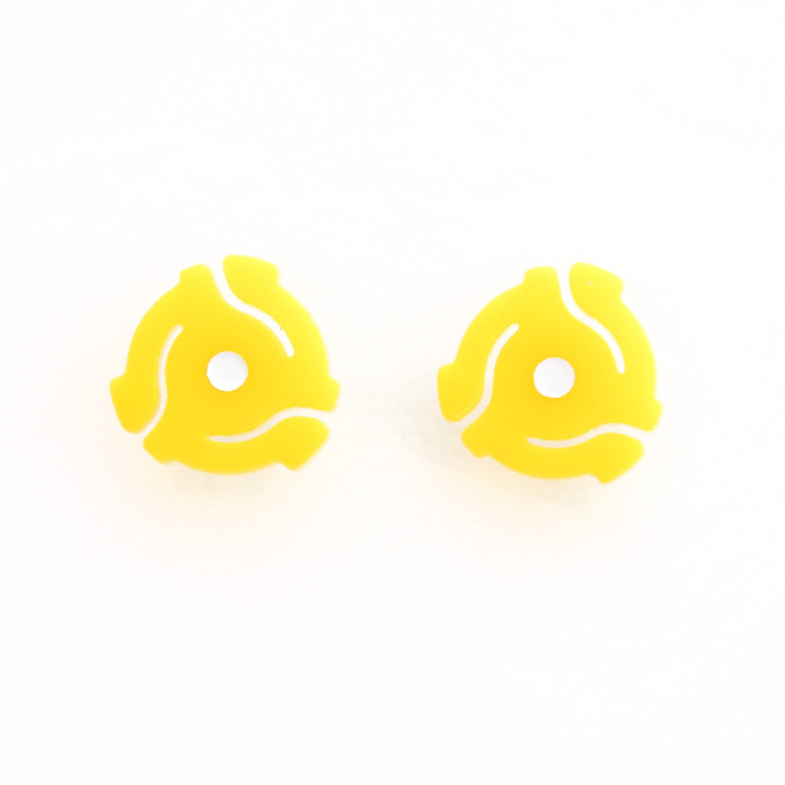 Handmade Yellow<br> 45 Spacer <br>Stud Earrings