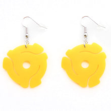 Handmade Yellow<br> 45 Spacer<br> Hook Earrings