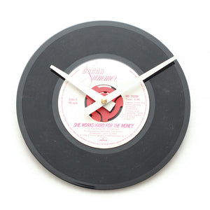 Donna Summer<br>She Works Hard<br>7" Vinyl Clock