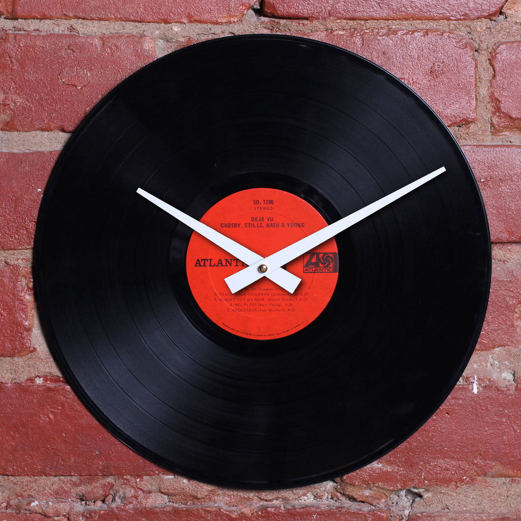 Crosby, Stills, Nash & Young - Deja Vu - Handmade VInyl Clock From Original LP Record
