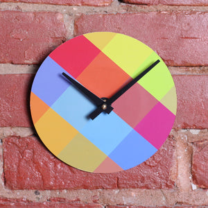 Custom Made 7" Colourful Printed Clock Using Original 45 RPM Record