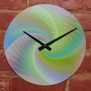  Handmade Original Green Spiral Print Vinyl Record Clock 