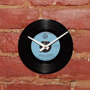 The Foundations - Build Me Up Buttercup 7" 45 RPM Single - Handmade Vinyl Record Clock Using Original 45