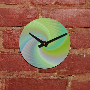 Handmade Original Green Spiral Print 7" Vinyl Record Clock
