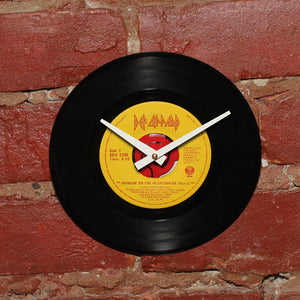 Def Leppard - Bringin' On The Heartbreak 1984 Remix 7" Single - Handmade Vinyl Record Clock Using Original 45