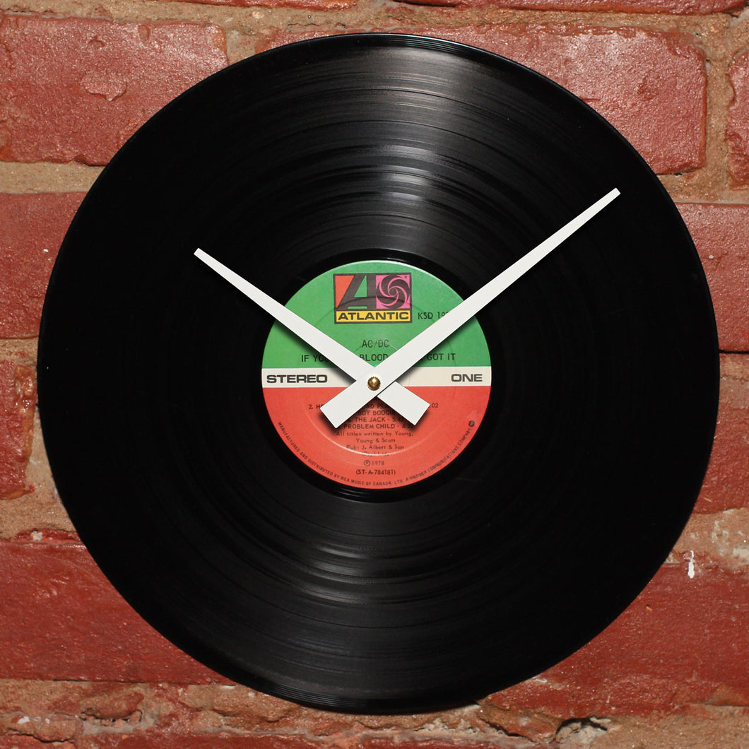 AC/DC - If You Want Blood - Handmade Vinyl Record Clock Using Original LP
