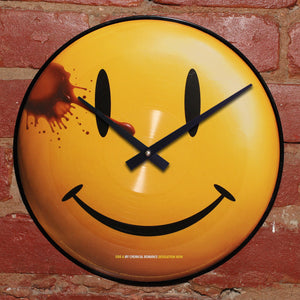 Watchmen Happy Face - Official Soundtrack - Handmade Vinyl Clock Using Original LP Record