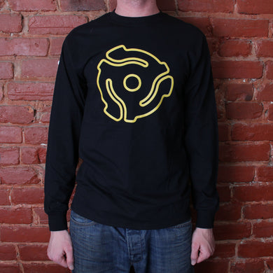 Long Sleeve<br> Yellow Stenciled <br>45 Spacer Original<br>T-Shirt Design