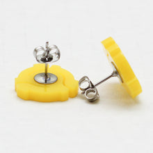 Handmade Yellow<br> 45 Spacer <br>Stud Earrings
