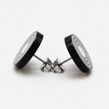 Handmade Black <br>Vinyl LP Record <br>Stud Earrings