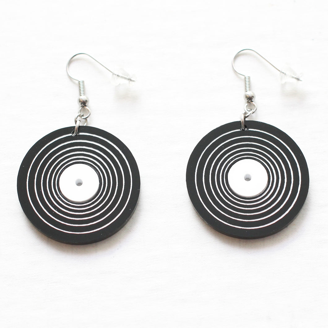 Handmade Vinyl <br>LP Record <br>Hook Earrings